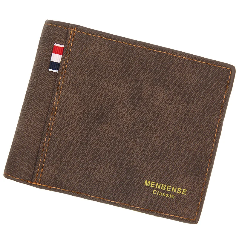 

Stylish Pu Leather Men Short Purse Simple Casual Men's Leather Wallet Small Clutch Male Wallet, Multi