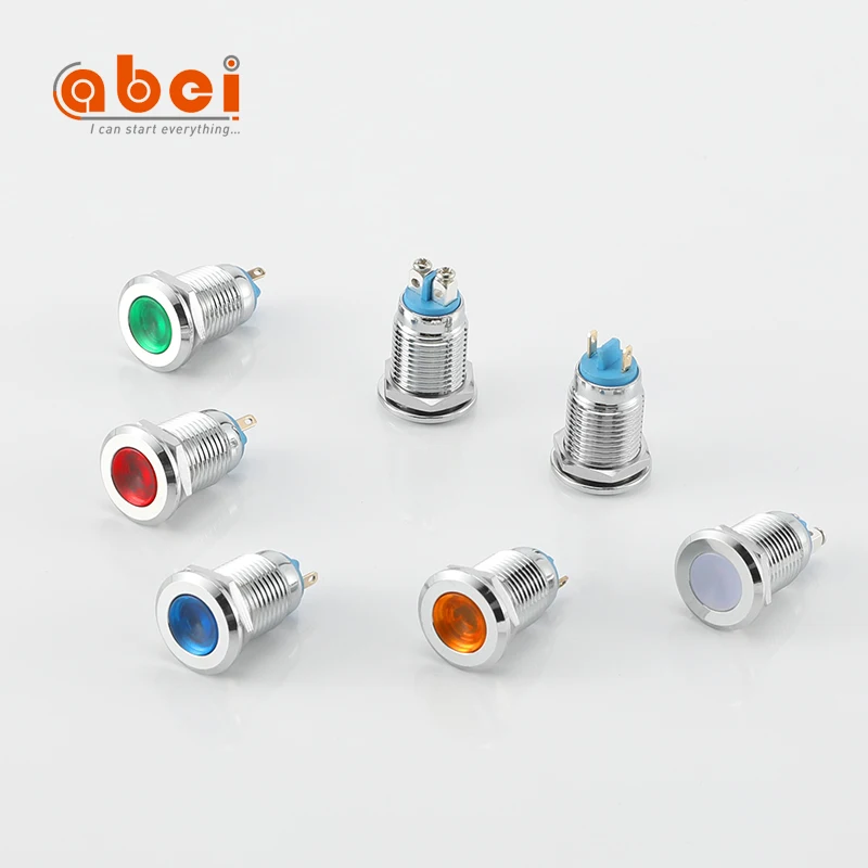 
ABEI 12mm Signal/Changeable Lamp Dc24v IP67 waterproof Metal led Indicator Light 