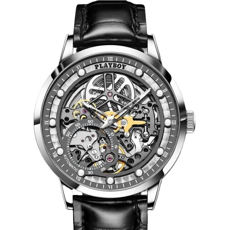 

Luxury Automatic Mechanical Watch Leather Strap Men's waterproof watch