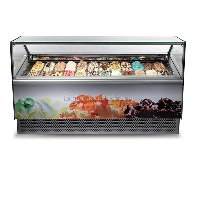 22 Pans Gelato Cooler Ice Cream Trolley Showcase Buy Ice Cream