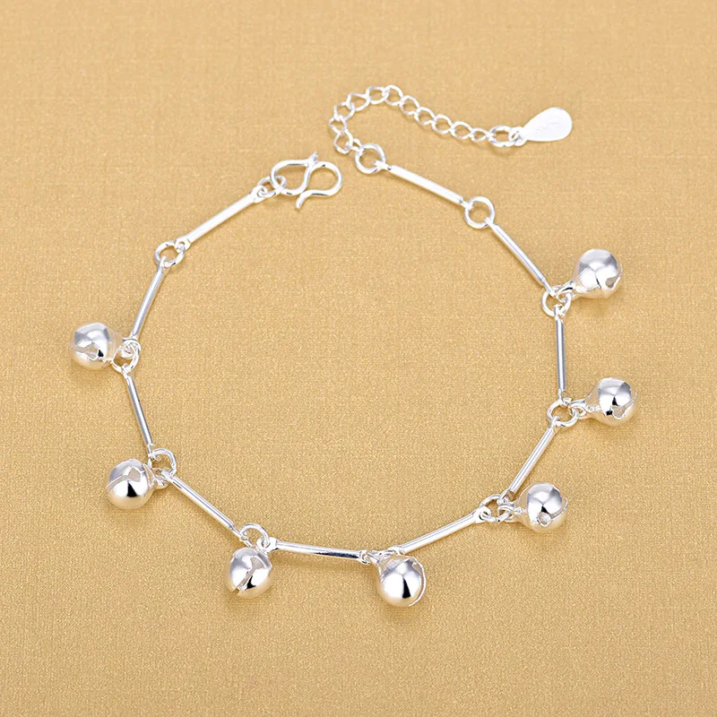 

Bijoux Fashion 925 Silver Bell Charm Silver Women Bracelets
