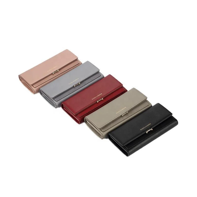 

Custom PU Leather Casual Wallets Portable pocket Card holder Fashion ladies phone purse