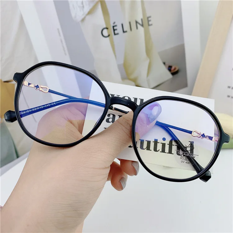 

0764 fashion young mirror glasses frame irregular computer reading blue light blocking glasses tr, Picture