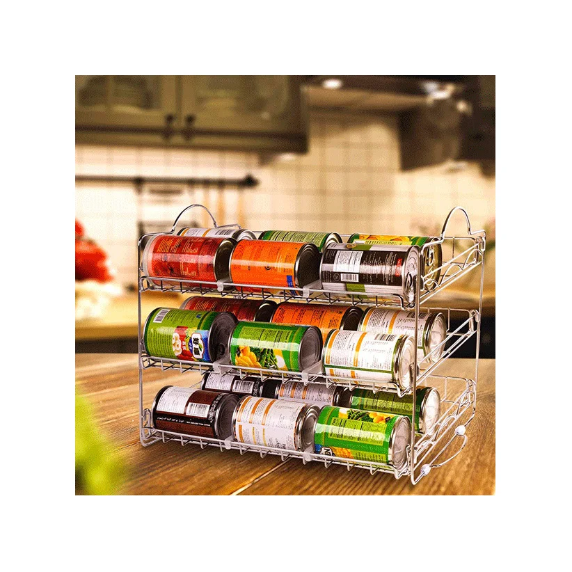 

Fast delivery can rack organizer for kitchen party organization and storage dispenser holder 36 soda cans or canned food, Silver