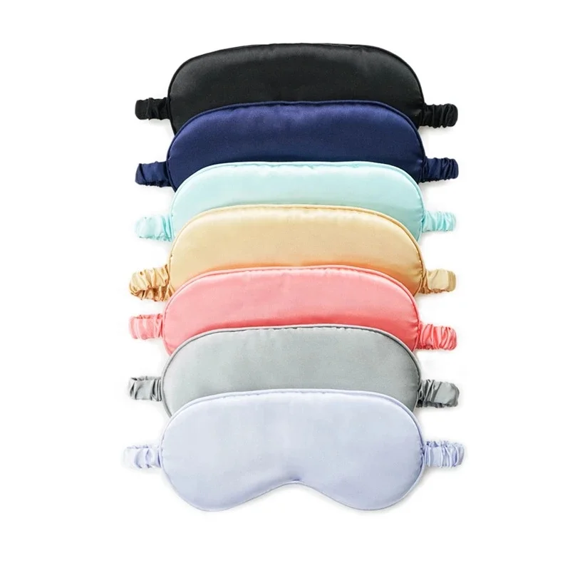 

Wholesale Fashionable Soft Custom Cover Silk Travel Night Sleep Eye Mask With Elastic Strap Band, Black or customized