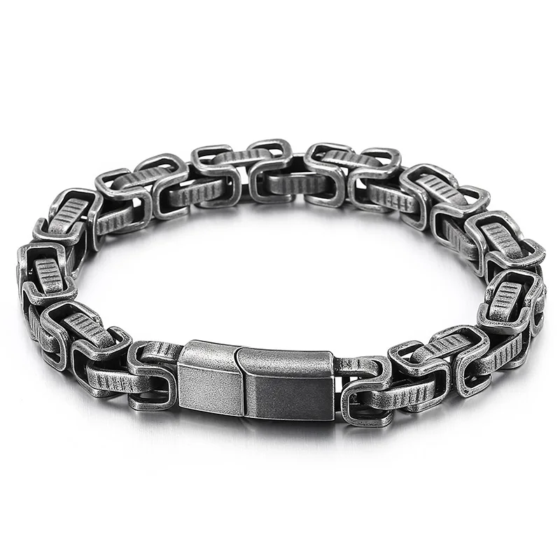 

KALEN Fashion Jewelry Wholesale Cuff Vintage Black Bracelets & Bangles Stainless Steel Charm Bike Chain Bracelet For Mens