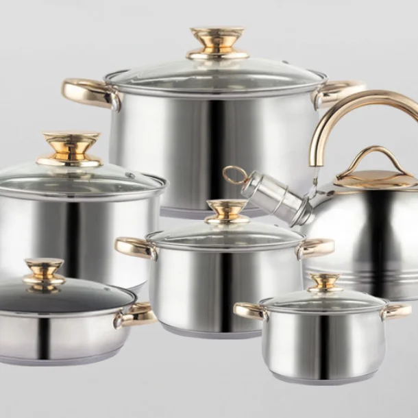 

2022 12pcs nonstick stainless steel nonstick pans pot sets kitchen cooking stock soup pot saucepan casserole cookware sets