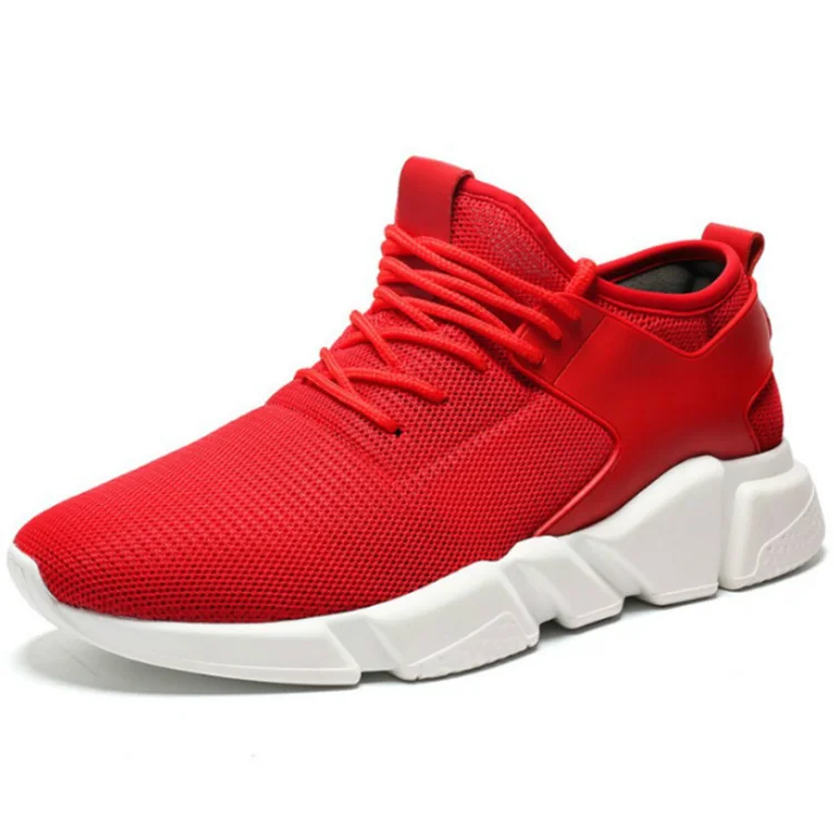 

Men's casual sneaker pair light breathable running shoes, Red, black, gray