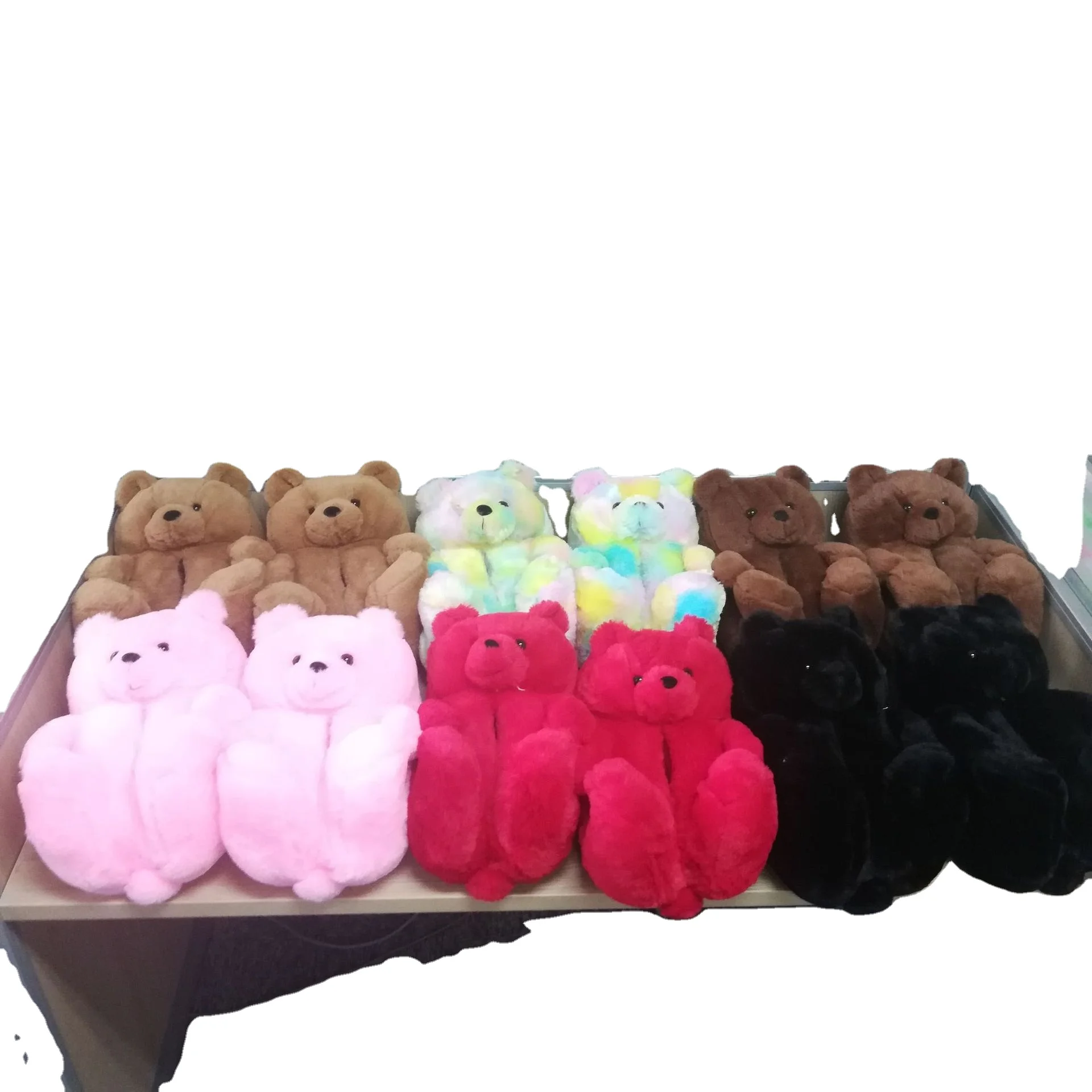 

Hot Sale Plush Warm Teddy Bear Slippers Women