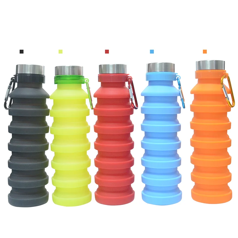 

Best Selling Products 550ml Outdoor Collapsible Silicone Sports Water Bottle, Black,red,blue,orange,green