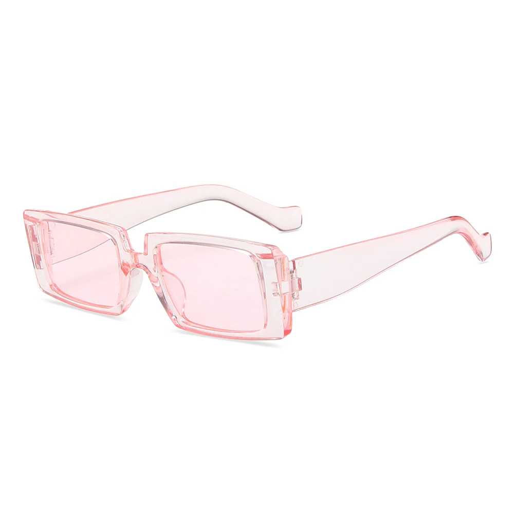 

2238 Retro vintage logo printing rectangular pink tiny sunglasses manufactuer custom, As picture or custom colors