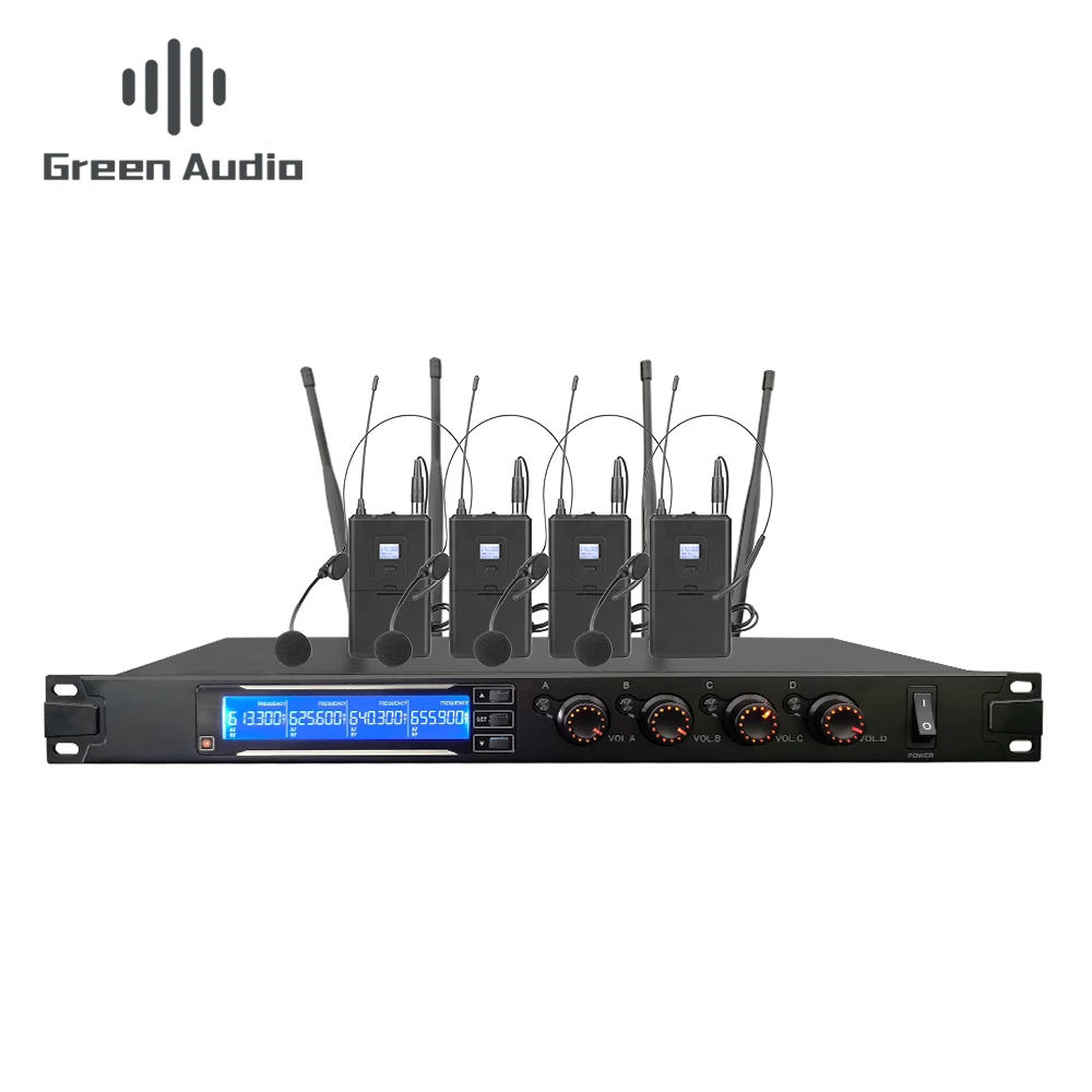 

GAW-L710 Professional UHF Microphone System Wireless Conference Microphone with Four Wireless Mic Freely Adjustable 4-channel, Black