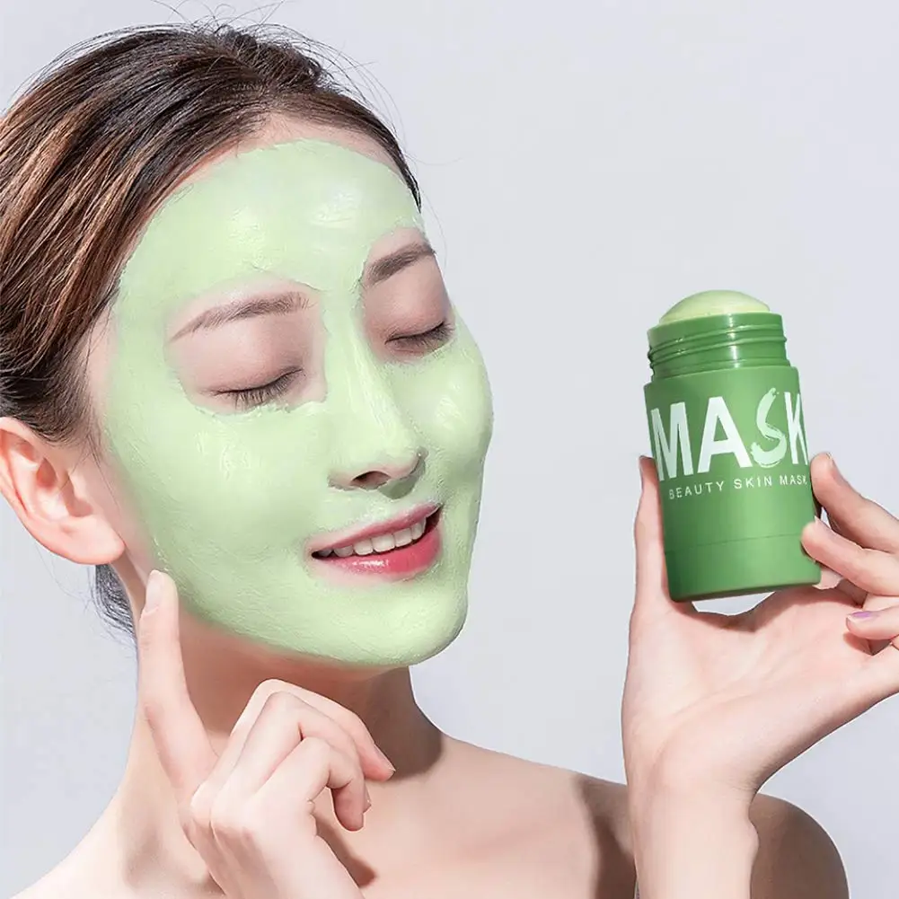 

Custom logo 100% pure deep cleaning whitening green tea purifying for face green clay mask stick, Colorful