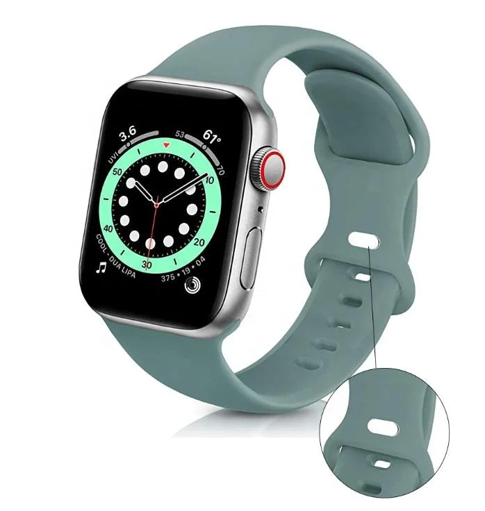 

customized  rubber watch band for apple watch series 6 strap iwatch 7 smart apple watch band silicone, Black,white ,pink,purple,yellow,green etc