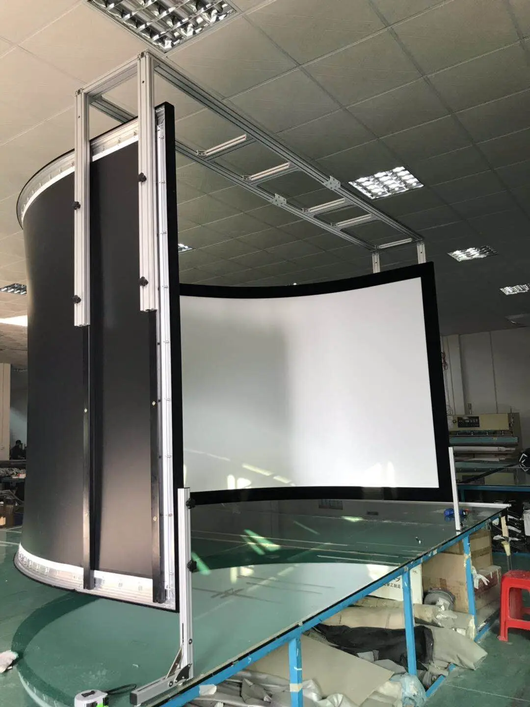 300inch Curved Movie Screen With Projector Support Easy To Install 360
