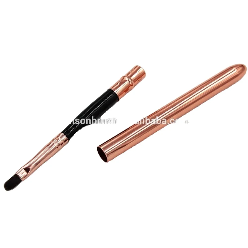 
Face Use and Angular Brush Style Hot Selling Vanson Makeup Tool Rose Gold Color Retractable Lip Makeup Brush 
