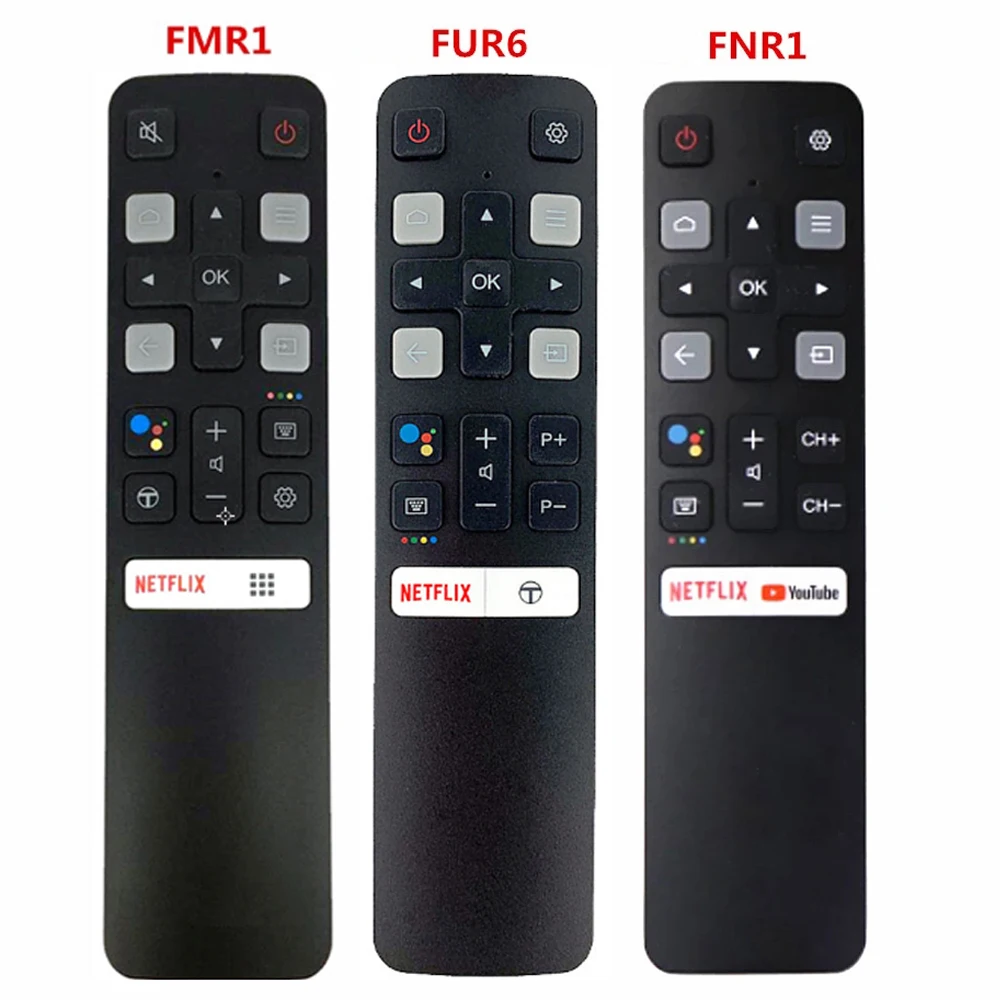 

2021New Original RC802V FMR1 FNR1 FUR6 Voice Remote Control For TCL Android 4K Smart TV Netflix YouTube, Black