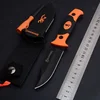 High Hardness Browning Knife Stainless Steel Fixed Knife Rubber Handle Orange Outdoor Tools EDC Tactical Knife Survival Gear