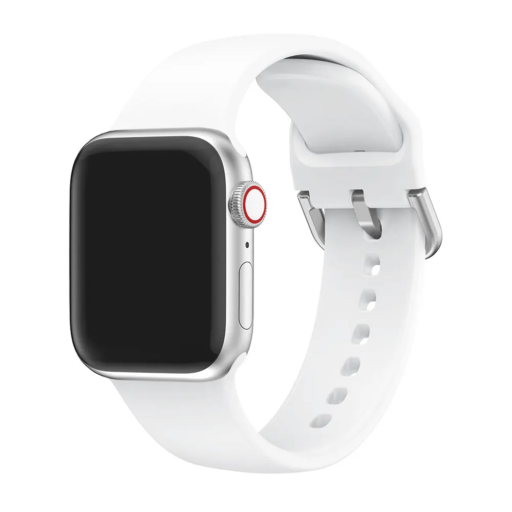 

Silicone watchband for Apple Watch band series 7 6 5 4 3 2 1 for iwatch band strap 38mm 40mm 41mm 42mm 44mm 45mm