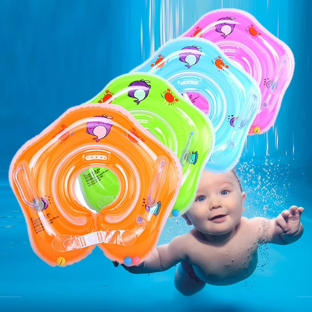 

2020 new arrivals Swimming Baby Pool Accessories Baby Inflatable neck Ring Newborns Bathing Circle Safety Neck Float, Blue/green/pink/orange/custom