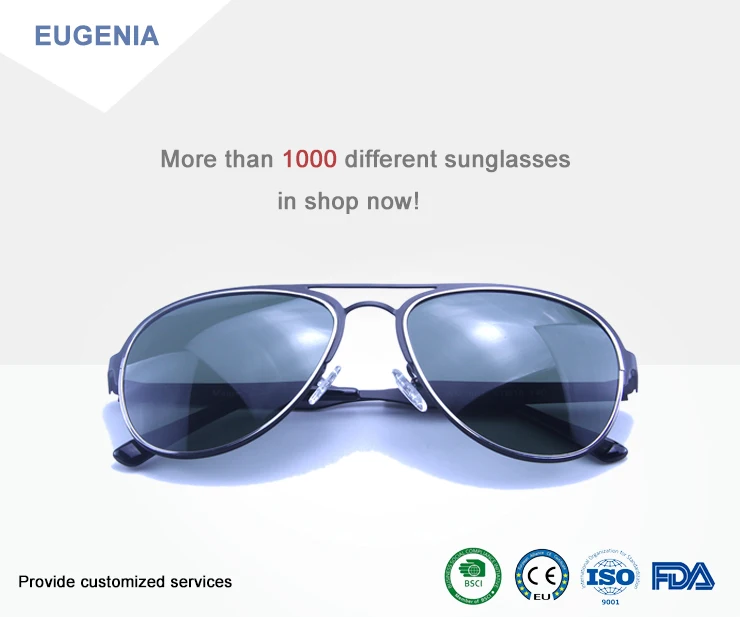 EUGENIA Stainless Lens Metal Retro Vintage Unisex Polarized Sunglasses