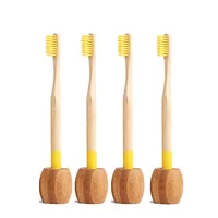 

Wholesale custom logo pollution free adult kid eco friendly natural wood bamboo toothbrush holder