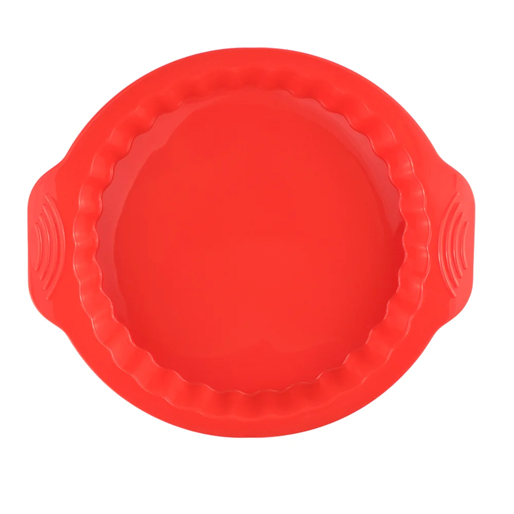 

round shape silicone baking pan custom logo silicone piza pan