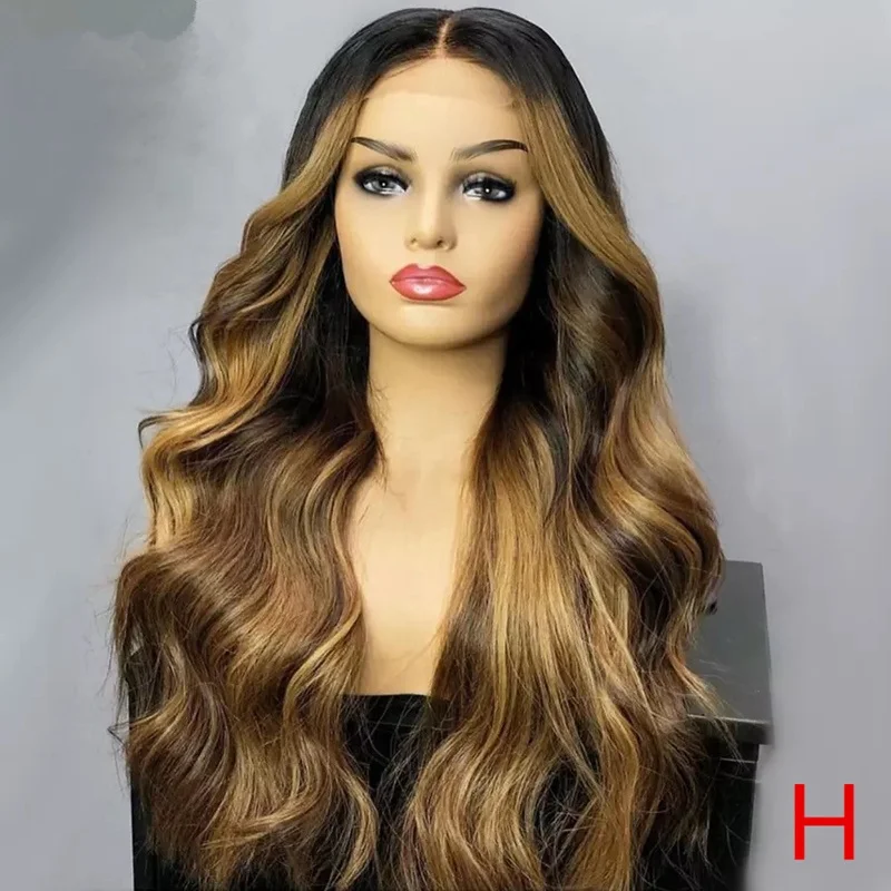 

3 Color Brown Highlight Body Wave Bleached Knots Virgin Cuticle Aligned Hair HD Lace Front Wigs