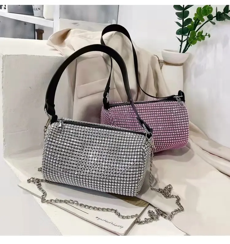 

New Fashion Small Diamond Handbag Gun Diamond Bag Diamond Cosmetic Bag