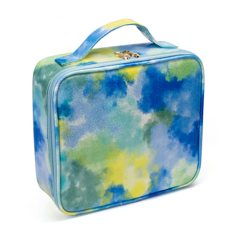 

Special Makeup Organizer Bag Travel In Blue Color Tie Dye Cosmetic Bag