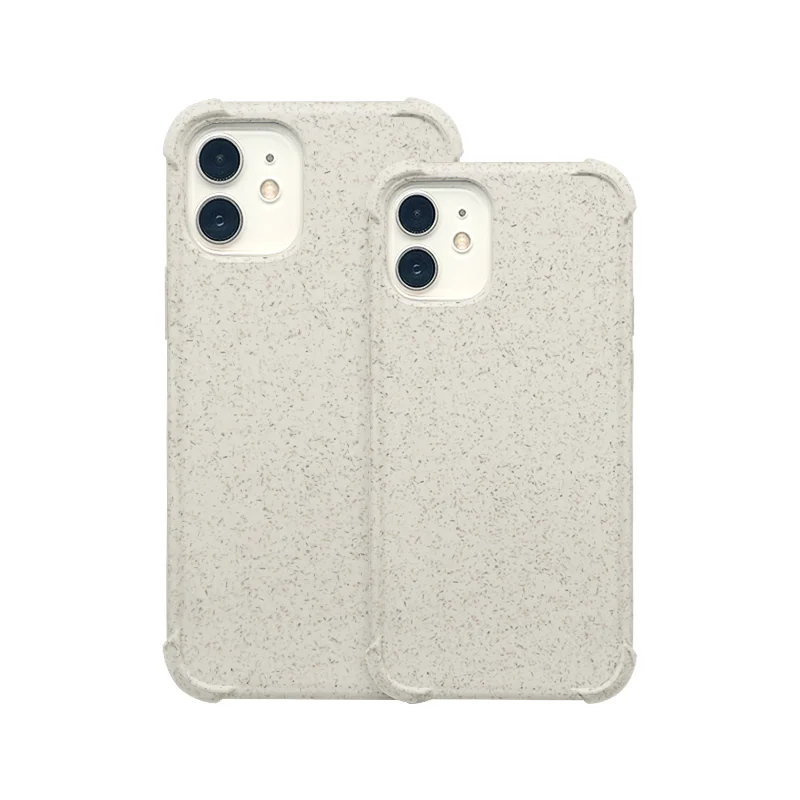 

100% Fully biodegradable shockproof four corners protection mobile phone case for iphone 12 5.4 6.1 6.7, Customized color accepted