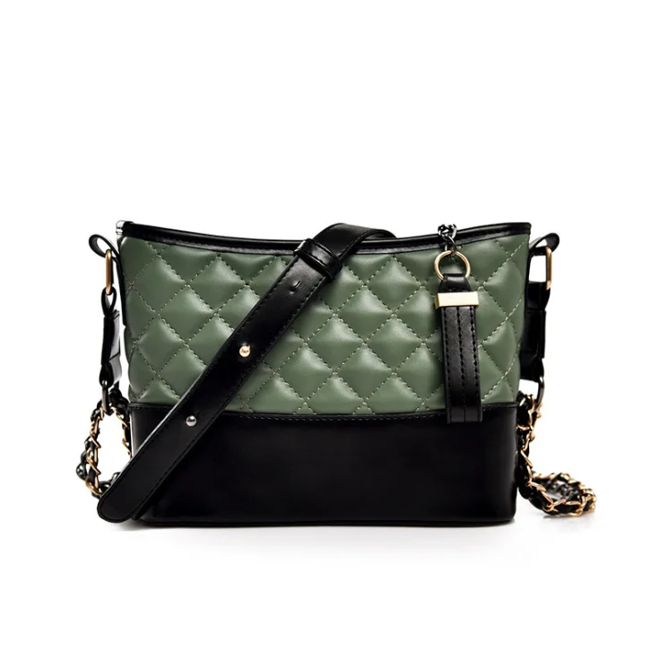 

New Fashion Color Contrast Quilted Bag Women Chain Shoulder Bag Crossbody Fashion Bag, 5 colors