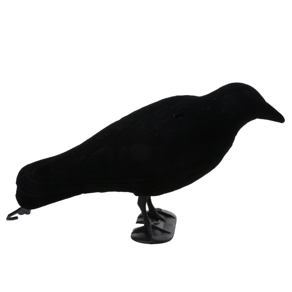 Garden Hard Plastic Black Crow Hunting Decoy Raven Halloween Prop 13x11x38cm 