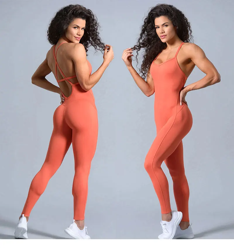 

Hot sexi v neck sleeveless bodycon workout romper one piece yoga jumpsuit