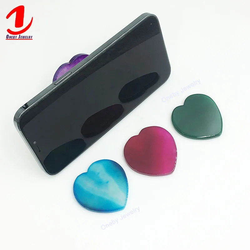 

Heart Agate Slice Mini Hand Custom Mobile Elastic Phone Handle Finger Grip Holder Stand Sticker Air Bag Airbag Bracket Socket