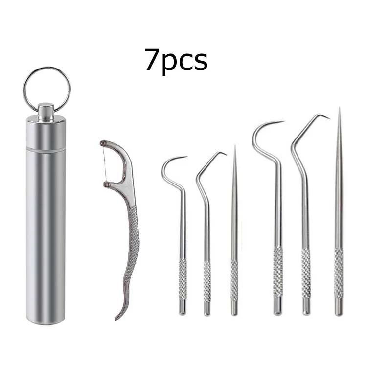 

Reusable Metal Toothpicks Suits Portable Stainless Steel Toothpicks Pocket Set With Holder