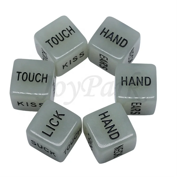 

16mm Custom Wholesale Funny Acrylic Love Sex Dice Set Adult Couple Game Glow in the Dark Sexy Game Dice