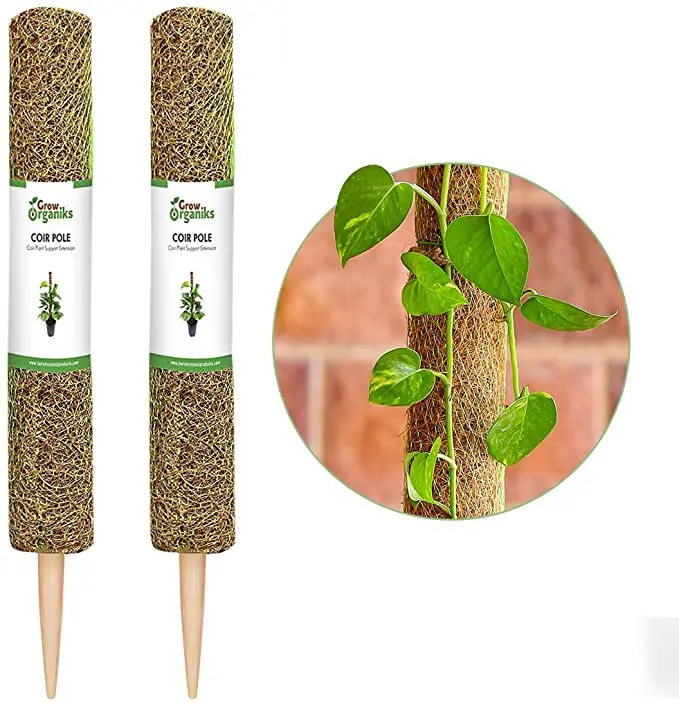 

coco coir totem plants monstera garden small extension indoor climbing plant support stick hanging outdoor pole moss poles, Brown plant coir pole