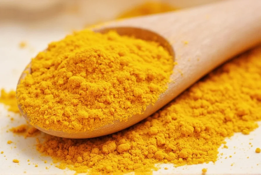 Fresh turmeric root and powder displayed with cooking ingredients