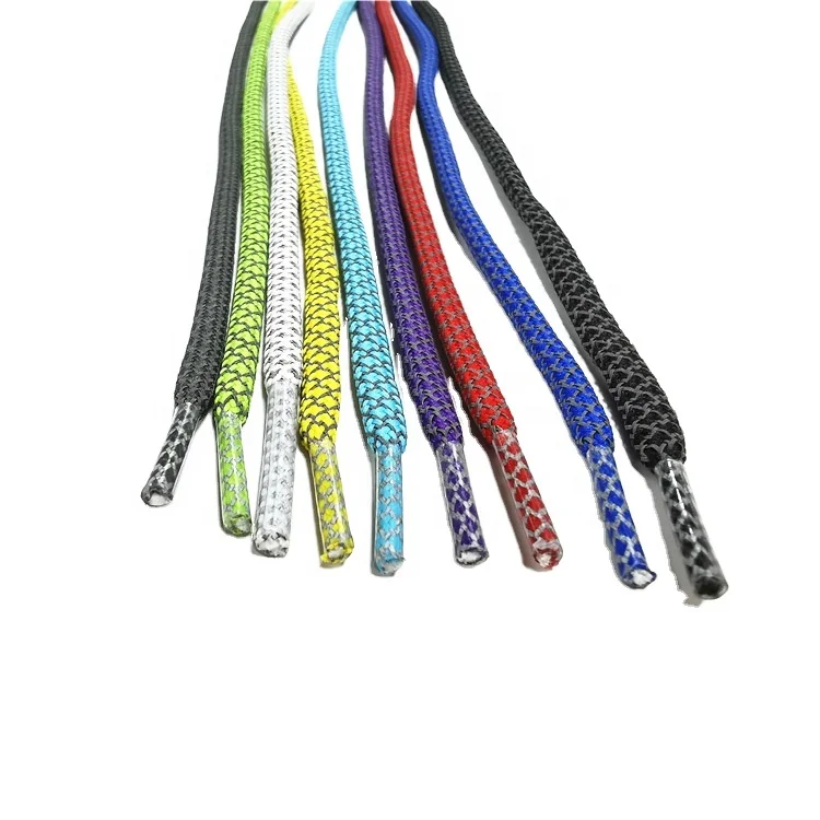 

Outdoor 125cm Reflective 12colors Round Shoelaces Running Sport Reflective Round Reflective Shoe laces Mens, 12