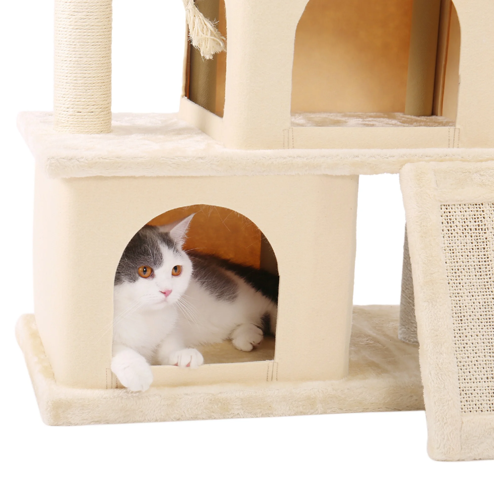 

Cat Tree Multilevel and Luxury Cat Towers 50 Inches, Beige