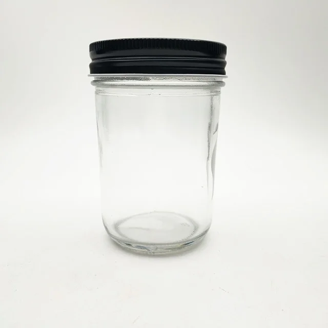 

heat-resistant 8 oz 220ml round mason glass jars with one piece screw top lid