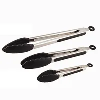 

BHD Korean Kitchen Best Mini Nylon Cooking and Barbecue Accessories BBQ Grill Stainless Steel Silicone Kitchen Tongs Set