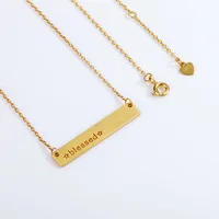 

Wholesale custom personalized 925 Sterling silver gold blank bar engraved name necklace