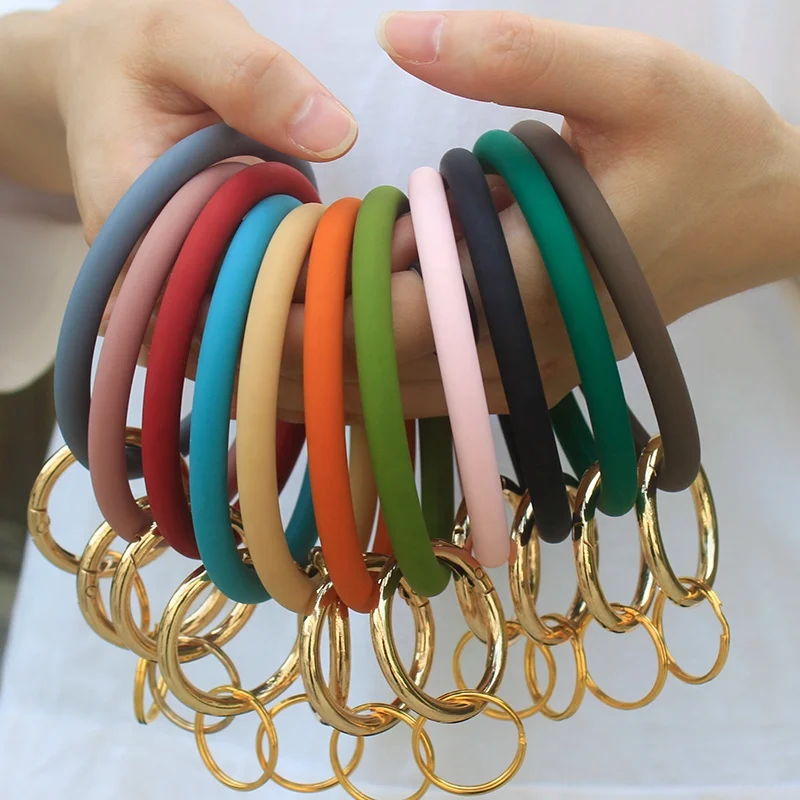 

Factory Direct Round shape Women Silicone Bangle Key Ring