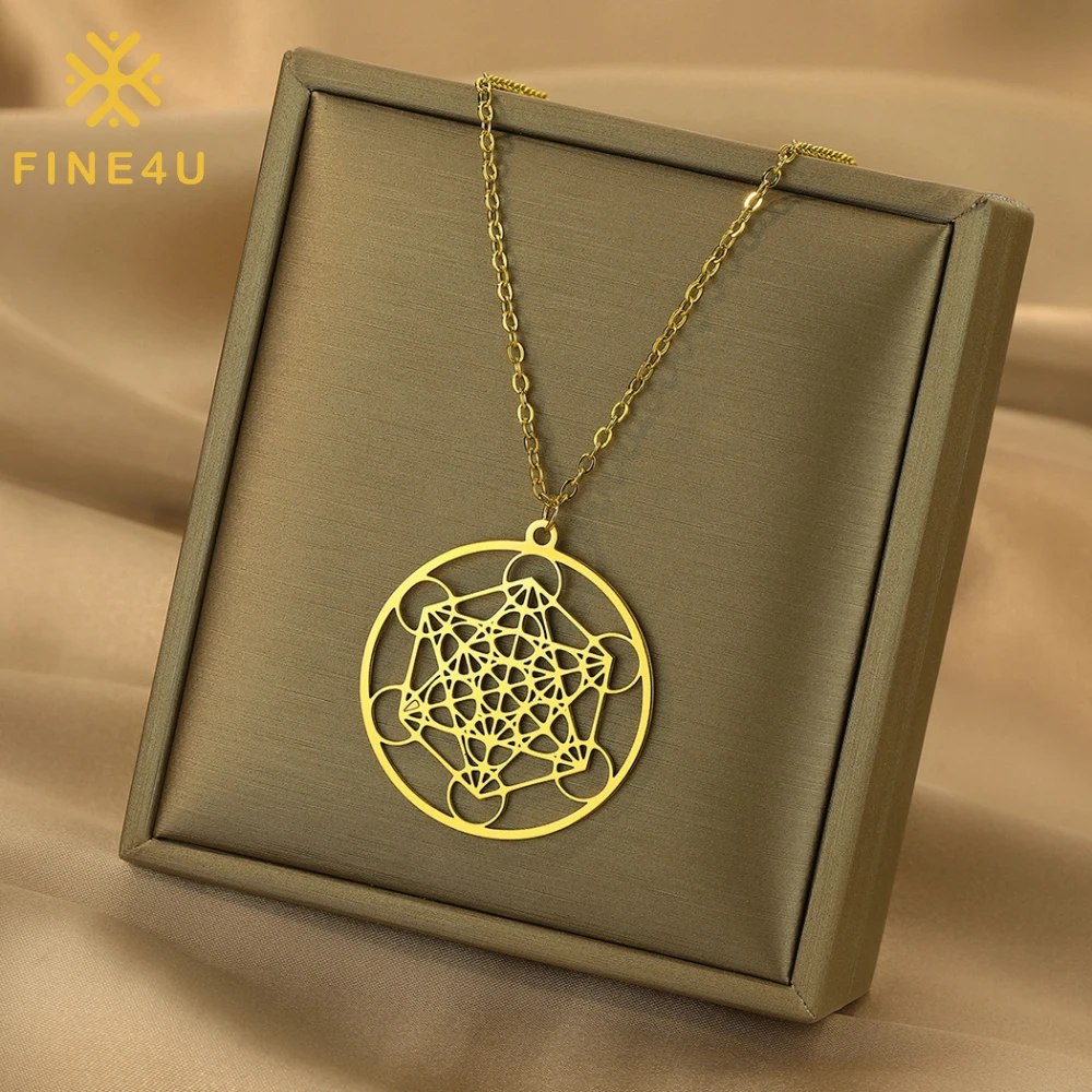 

Trendy Fashion Meditation Magical Sacred Geometry Jewelry Solomon Archangel Metatron Pendant Necklace