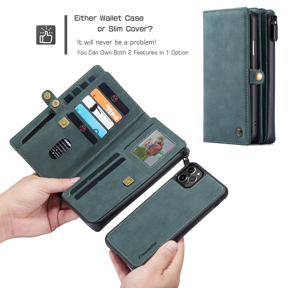 Caseme Card Business Card Holder Flip Wallet Leather Cell