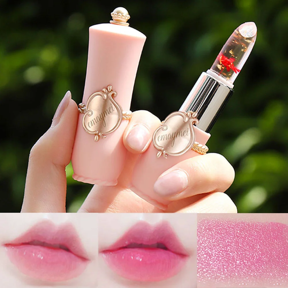 

6 colors dry flower nude matte lipstick color changing lip balm lip stick waterproof jelly crystal lipstick, 6 colors to options