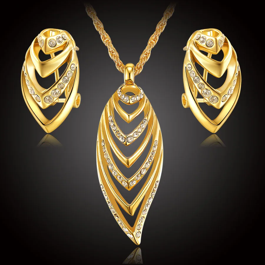 
New Fashion Women Indian Jewelry Sets Gold Plated 