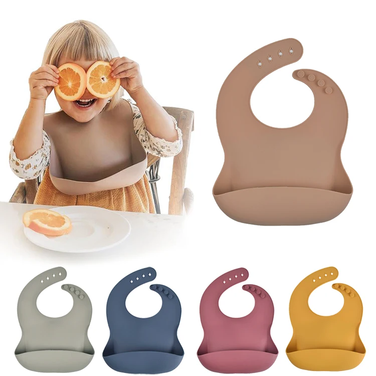 

Eco-friendly cheap custom bpa free easy clean waterproof silicone pacifier baby bibs for babies, 15 color or custom color